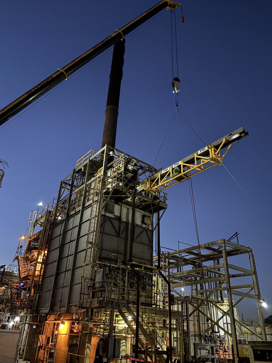 Convection Section Lift at Dusk